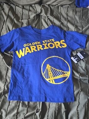 NBA Kids Royal Blue Golden State Warriors Tee with Yellow Logo